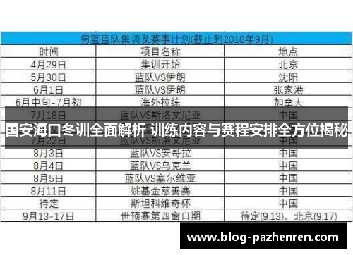 国安海口冬训全面解析 训练内容与赛程安排全方位揭秘