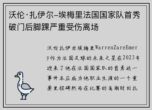 沃伦·扎伊尔-埃梅里法国国家队首秀破门后脚踝严重受伤离场